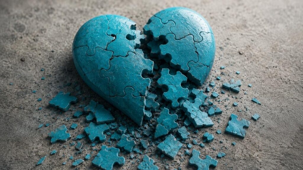 Shattered Blue heart