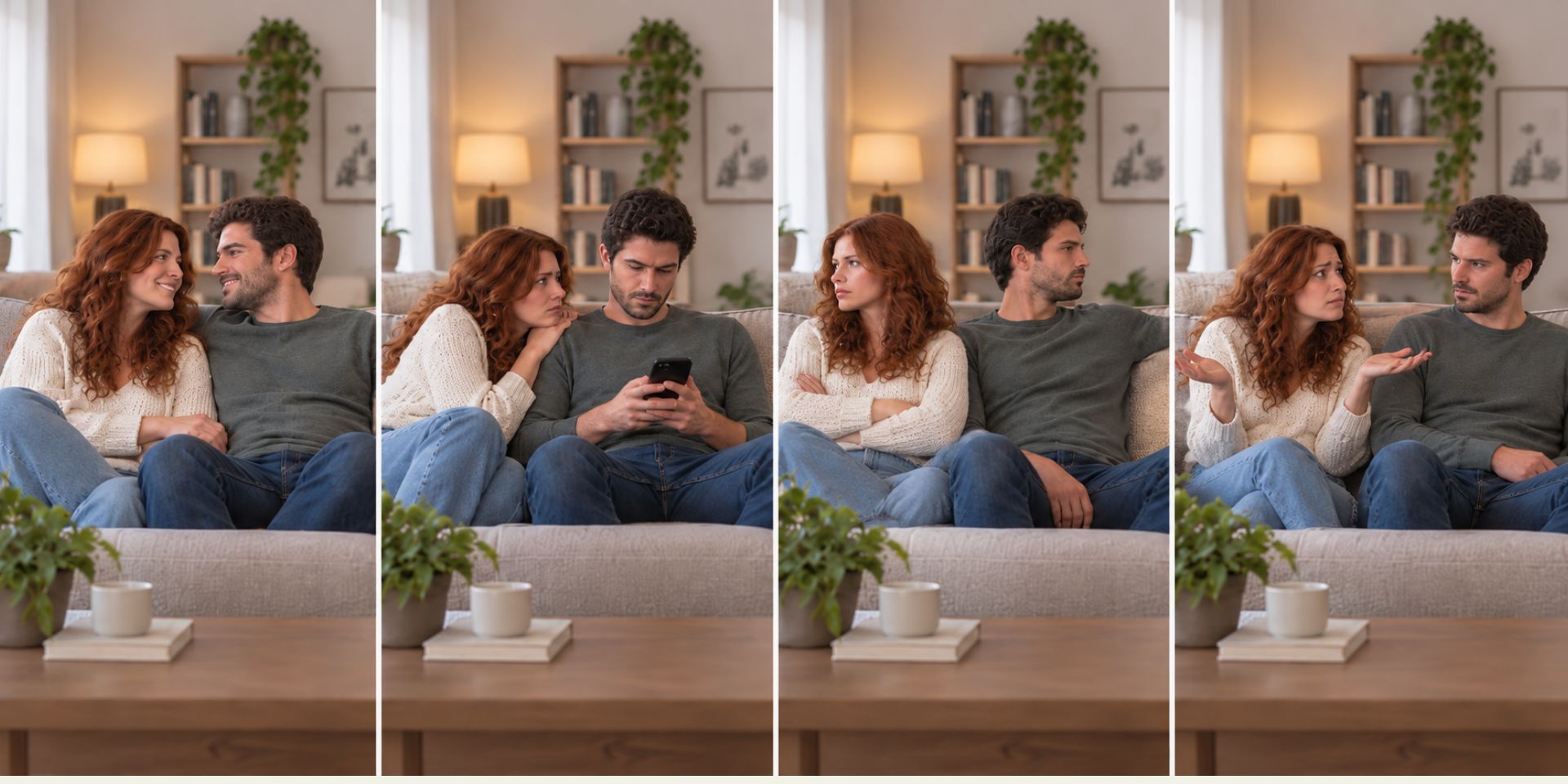 Four couples with different attachment styles.